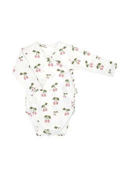 Kopertowe body dziewczęce z długim rękawem w wisienki ze sklepu 5.10.15 w kategorii Body niemowlęce - zdjęcie 172048389