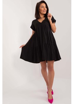 Luźna bawełniana sukienka damska - czarna ze sklepu 5.10.15 w kategorii Sukienki - zdjęcie 172048429