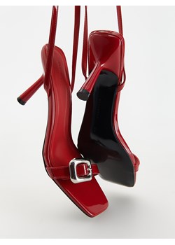 Reserved - Sandały na szpilce ze sprzączką - czerwony ze sklepu Reserved w kategorii Sandały damskie - zdjęcie 172049918