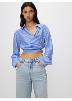 Reserved - Koszula z kopertowym wiązaniem - niebieski ze sklepu Reserved w kategorii Bluzki damskie - zdjęcie 172049955