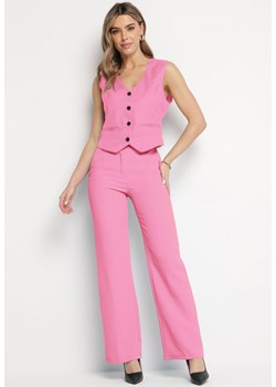 Różowe Spodnie Cygaretki w Kant z Wysokim Stanem Jexa ze sklepu Born2be Odzież w kategorii Spodnie damskie - zdjęcie 172050989