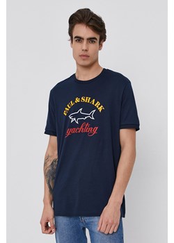 Paul&amp;Shark T-shirt bawełniany kolor granatowy z nadrukiem ze sklepu ANSWEAR.com w kategorii T-shirty męskie - zdjęcie 172051105