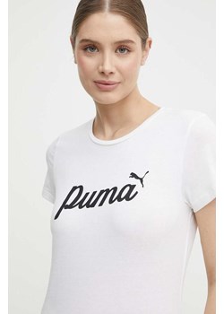 Puma t-shirt bawełniany damski kolor beżowy 679315 ze sklepu ANSWEAR.com w kategorii Bluzki damskie - zdjęcie 172051256