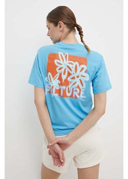 Picture t-shirt bawełniany Castura damski kolor niebieski WTS541 ze sklepu ANSWEAR.com w kategorii Bluzki damskie - zdjęcie 172051306