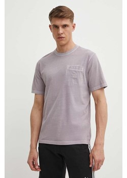 adidas Originals t-shirt bawełniany męski kolor fioletowy gładki IS1762 ze sklepu ANSWEAR.com w kategorii T-shirty męskie - zdjęcie 172051416