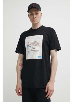 Vans t-shirt bawełniany męski kolor czarny z nadrukiem ze sklepu ANSWEAR.com w kategorii T-shirty męskie - zdjęcie 172051435