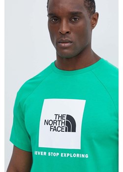 The North Face t-shirt bawełniany męski kolor zielony z nadrukiem NF0A87NJPO81 ze sklepu ANSWEAR.com w kategorii T-shirty męskie - zdjęcie 172051509