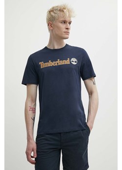 Timberland t-shirt bawełniany męski kolor granatowy z nadrukiem TB0A5UPQ4331 ze sklepu ANSWEAR.com w kategorii T-shirty męskie - zdjęcie 172051528