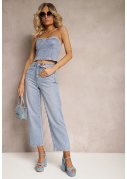 Niebieskie Casualowe Jeansy o Szerokich Nogawkach High Waist Efilea ze sklepu Renee odzież w kategorii Jeansy damskie - zdjęcie 172051989