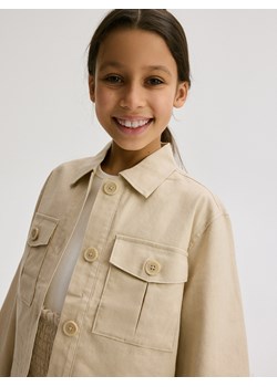 Reserved - Krótka kurtka z lnem - złamana biel ze sklepu Reserved w kategorii Kurtki dziewczęce - zdjęcie 172054806