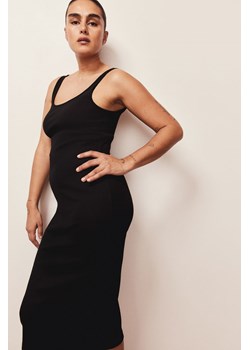 H & M - Sukienka z dżerseju w prążki - Czarny ze sklepu H&M w kategorii Sukienki - zdjęcie 172057006