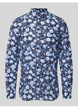 Koszula biznesowa o kroju body fit z kwiatowym wzorem model ‘Taviano’ ze sklepu Peek&Cloppenburg  w kategorii Koszule męskie - zdjęcie 172057036