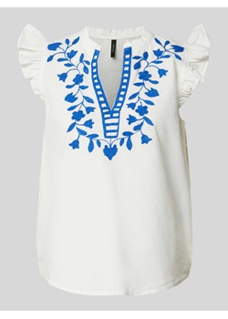 Bluzka z rękawami z falbaną model ‘VACATION’ ze sklepu Peek&Cloppenburg  w kategorii Bluzki damskie - zdjęcie 172057135