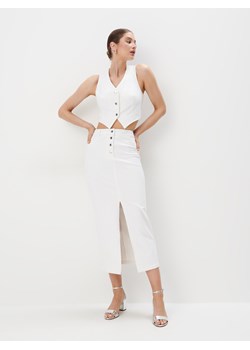 Mohito - Jeansowa spódnica midi - biały ze sklepu Mohito w kategorii Spódnice - zdjęcie 172057689