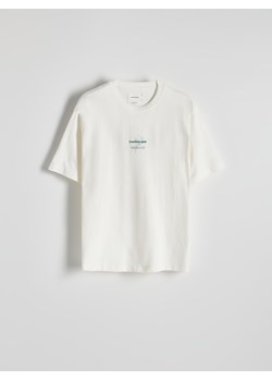 Reserved - T-shirt regular z nadrukiem - złamana biel ze sklepu Reserved w kategorii T-shirty męskie - zdjęcie 172058528