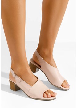 Różowe sandały na słupku Riona ze sklepu Zapatos w kategorii Sandały damskie - zdjęcie 172063057