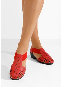 Czerwone sandały damskie skórzane Melona V2 ze sklepu Zapatos w kategorii Sandały damskie - zdjęcie 172063068