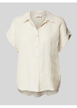Bluzka lniana w jednolitym kolorze ze sklepu Peek&Cloppenburg  w kategorii Koszule damskie - zdjęcie 172064015