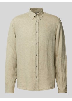 Koszula lniana o kroju slim fit z kołnierzykiem typu kent model ‘SPENSER’ ze sklepu Peek&Cloppenburg  w kategorii Koszule męskie - zdjęcie 172064269