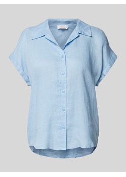 Bluzka lniana w jednolitym kolorze ze sklepu Peek&Cloppenburg  w kategorii Koszule damskie - zdjęcie 172064647