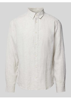 Koszula lniana o kroju slim fit z kołnierzykiem typu kent model ‘SPENSER’ ze sklepu Peek&Cloppenburg  w kategorii Koszule męskie - zdjęcie 172064967