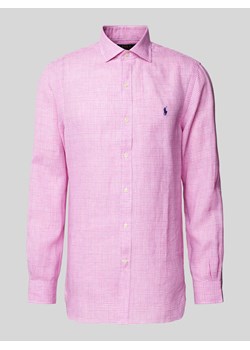 Koszula lniana o kroju slim fit ze wzorem w kratę glencheck ze sklepu Peek&Cloppenburg  w kategorii Koszule męskie - zdjęcie 172064975