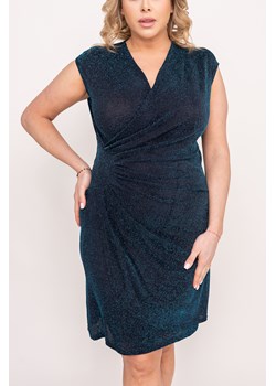 Czarno-turkusowa Sukienka błyszcząca VENGA ze sklepu TONO w kategorii Sukienki - zdjęcie 172072357