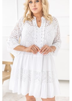 Biała Sukienka z haftem TULUZI ze sklepu TONO w kategorii Sukienki - zdjęcie 172072397
