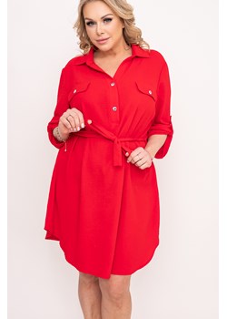 Czerwona Sukienka IMALI ze sklepu TONO w kategorii Sukienki - zdjęcie 172072455