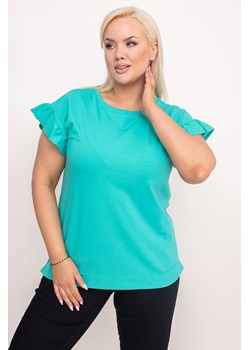 Lazurowa Bluzka BELLO ze sklepu TONO w kategorii Bluzki damskie - zdjęcie 172072498