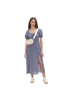 Cropp - Granatowa sukienka midi w stokrotki - granatowy ze sklepu Cropp w kategorii Sukienki - zdjęcie 172076746