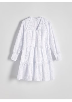 Reserved - Ażurowa sukienka mini - biały ze sklepu Reserved w kategorii Sukienki - zdjęcie 172081926