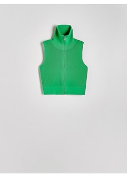 Reserved - Dzianinowa kamizelka - zielony ze sklepu Reserved w kategorii Swetry damskie - zdjęcie 172082198