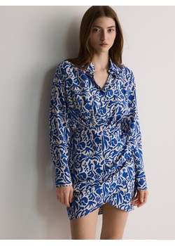 Reserved - Wzorzysta sukienka mini z wiskozy - niebieski ze sklepu Reserved w kategorii Sukienki - zdjęcie 172082348