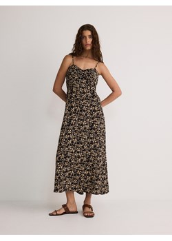 Reserved - Wzorzysta sukienka z wiskozy - czarny ze sklepu Reserved w kategorii Sukienki - zdjęcie 172082357