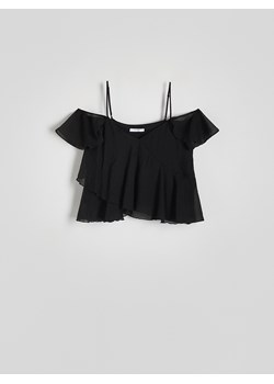 Reserved - Bluzka z falbanami - czarny ze sklepu Reserved w kategorii Bluzki damskie - zdjęcie 172082879