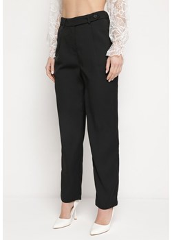 Czarne Spodnie Regular z Wyższym Stanem i Prostymi Nogawkami Arcadiasa ze sklepu Born2be Odzież w kategorii Spodnie damskie - zdjęcie 172083469