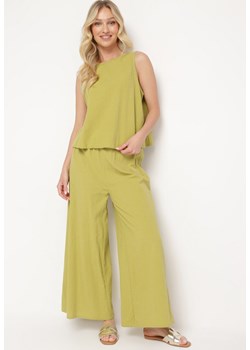Zielony Letni Komplet 2-częściowy z Topem i Szerokimi Spodniami Arlara ze sklepu Born2be Odzież w kategorii Komplety i garnitury damskie - zdjęcie 172083507
