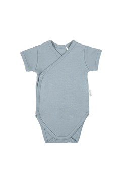 Bawełniane kopertowe body chłopięce z krótkim rękawem niebieskie ze sklepu 5.10.15 w kategorii Body niemowlęce - zdjęcie 172084158