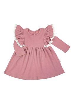 Sukienka dziewczęca z długim rękawem w kolorze wrzosowym ze sklepu 5.10.15 w kategorii Sukienki niemowlęce - zdjęcie 172084206