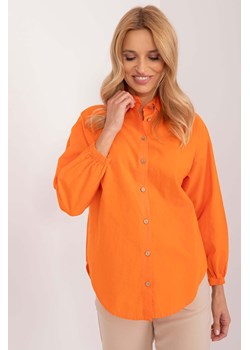 Damska koszula oversize z bawełny pomarańczowa ze sklepu 5.10.15 w kategorii Koszule damskie - zdjęcie 172084235