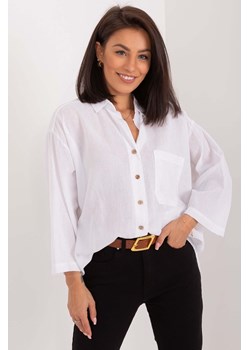Casualowa koszula z dekoltem V biała ze sklepu 5.10.15 w kategorii Koszule damskie - zdjęcie 172084236