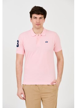LA MARTINA Różowe polo z małym logo, Wybierz rozmiar XL ze sklepu outfit.pl w kategorii T-shirty męskie - zdjęcie 172087146