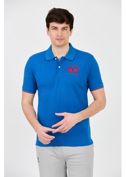 LA MARTINA Niebieskie polo z dużym logo, Wybierz rozmiar XXL ze sklepu outfit.pl w kategorii T-shirty męskie - zdjęcie 172087156