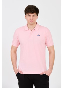 LA MARTINA Różowe polo z małym logo, Wybierz rozmiar XL ze sklepu outfit.pl w kategorii T-shirty męskie - zdjęcie 172087309