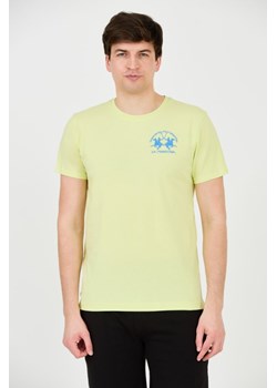 LA MARTINA Żółty t-shirt z dużym logo, Wybierz rozmiar XXL ze sklepu outfit.pl w kategorii T-shirty męskie - zdjęcie 172087427