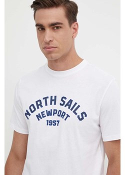 North Sails t-shirt bawełniany męski kolor biały z nadrukiem 692988 ze sklepu ANSWEAR.com w kategorii T-shirty męskie - zdjęcie 172089778