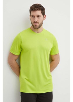 Puma t-shirt treningowy Performance kolor zielony gładki 520314 ze sklepu ANSWEAR.com w kategorii T-shirty męskie - zdjęcie 172089805