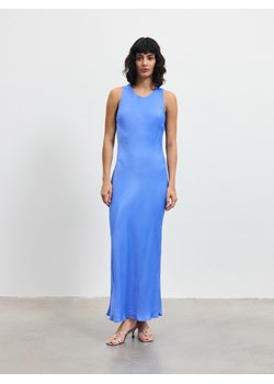Reserved - Satynowa sukienka maxi z wiskozy - niebieski ze sklepu Reserved w kategorii Sukienki - zdjęcie 172094308