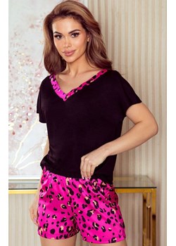 Piżama damska z krótką nogawką różowo-czarna Gracjana, Kolor różowo-czarny, Rozmiar S, Eldar ze sklepu Intymna w kategorii Piżamy damskie - zdjęcie 172095555
